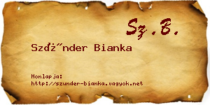 Szünder Bianka névjegykártya